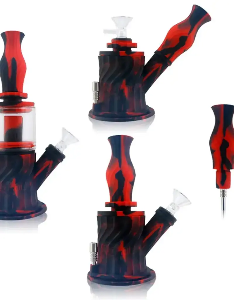 Silicone 4 in 1 Water Pipe 10" Assorted