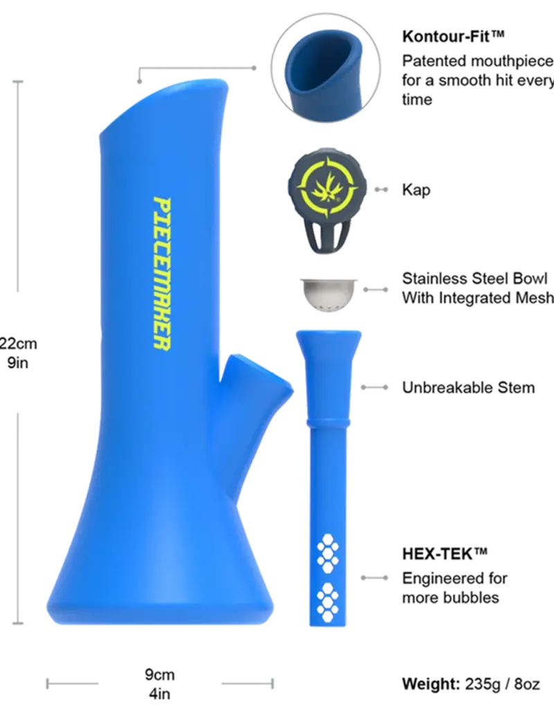 Piecemaker PieceMaker KaliGo Silicone Water Pipe 8.5" Assorted