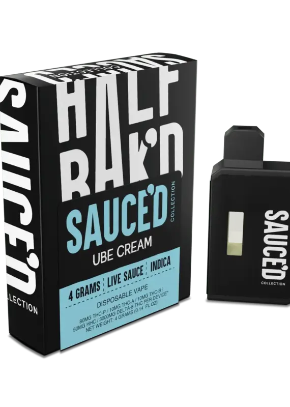 Half Baked Half Bak'd Live Resin Sauce'd THCP 4g Disposable