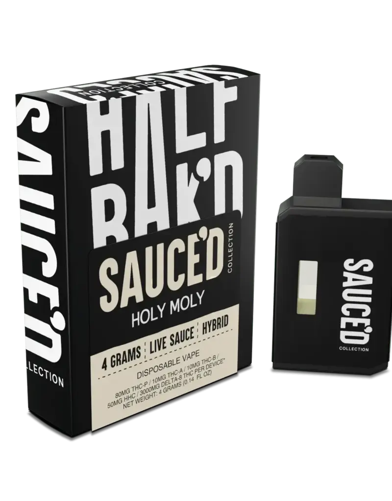 Half Baked Half Bak'd Live Resin Sauce'd THCP 4g Disposable