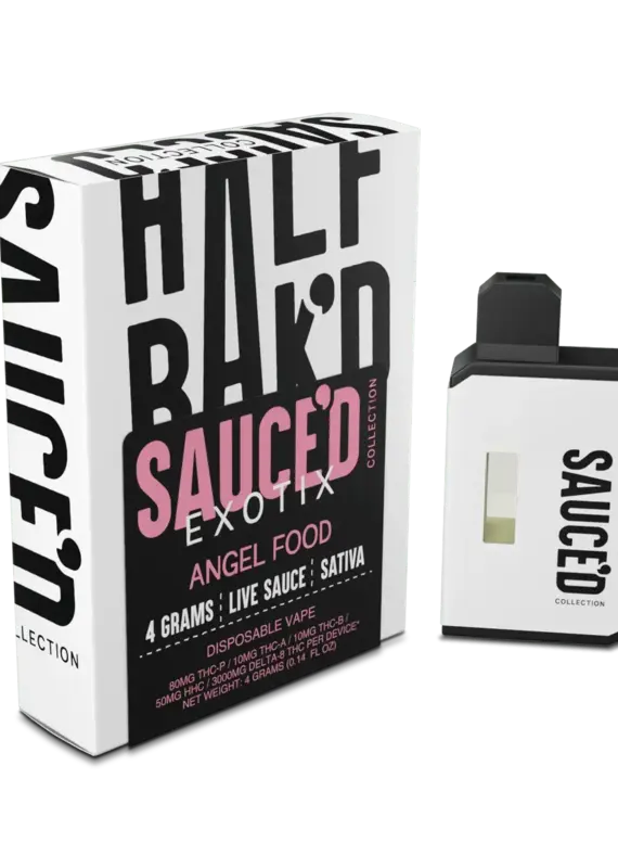 Half Baked Half Bak'D Live Resin Sauce'd Exotix THCP 4g Disposable
