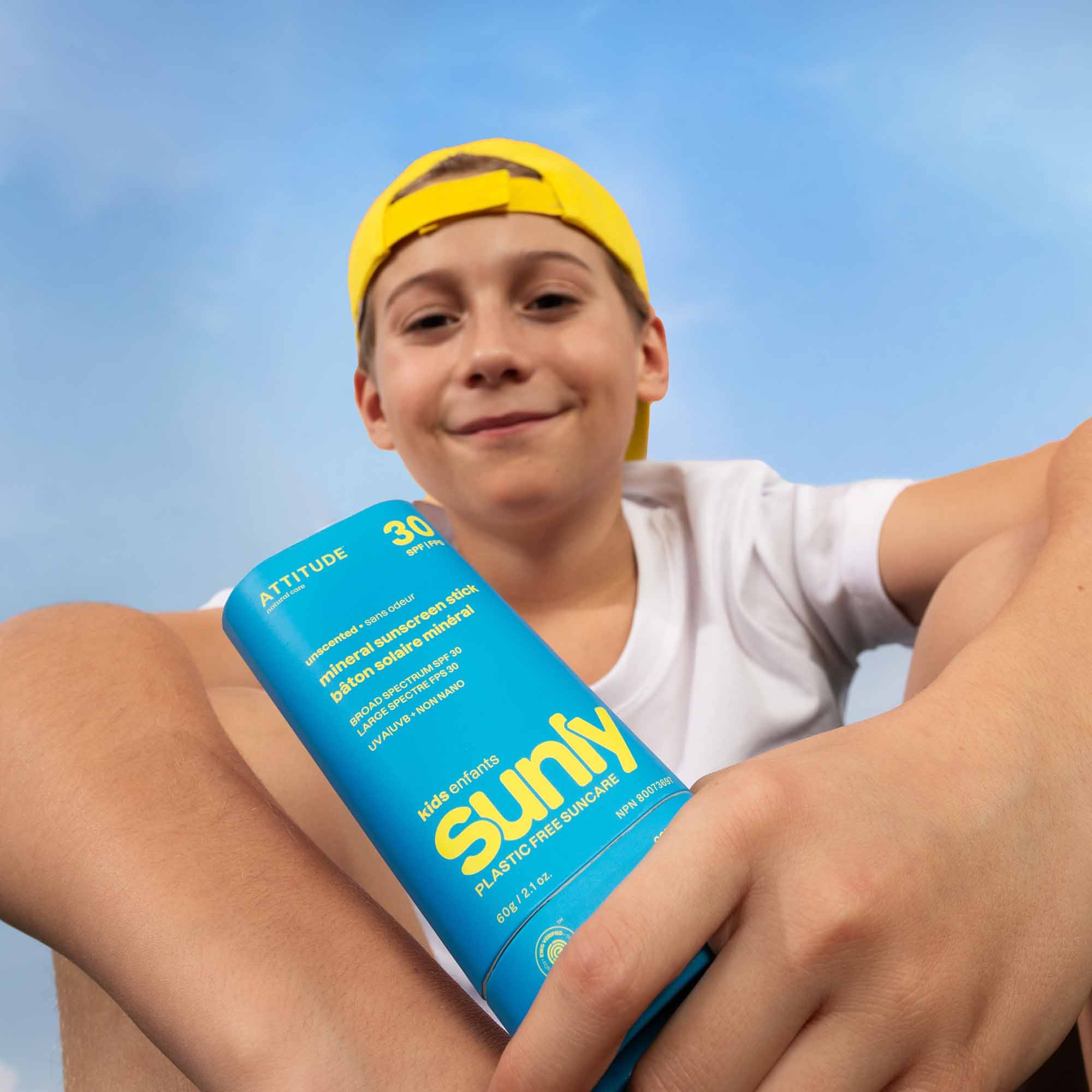 ATTITUDE : Sunly™ Bâton solaire  minéral pour enfants fps 30 Sans odeur | 60g