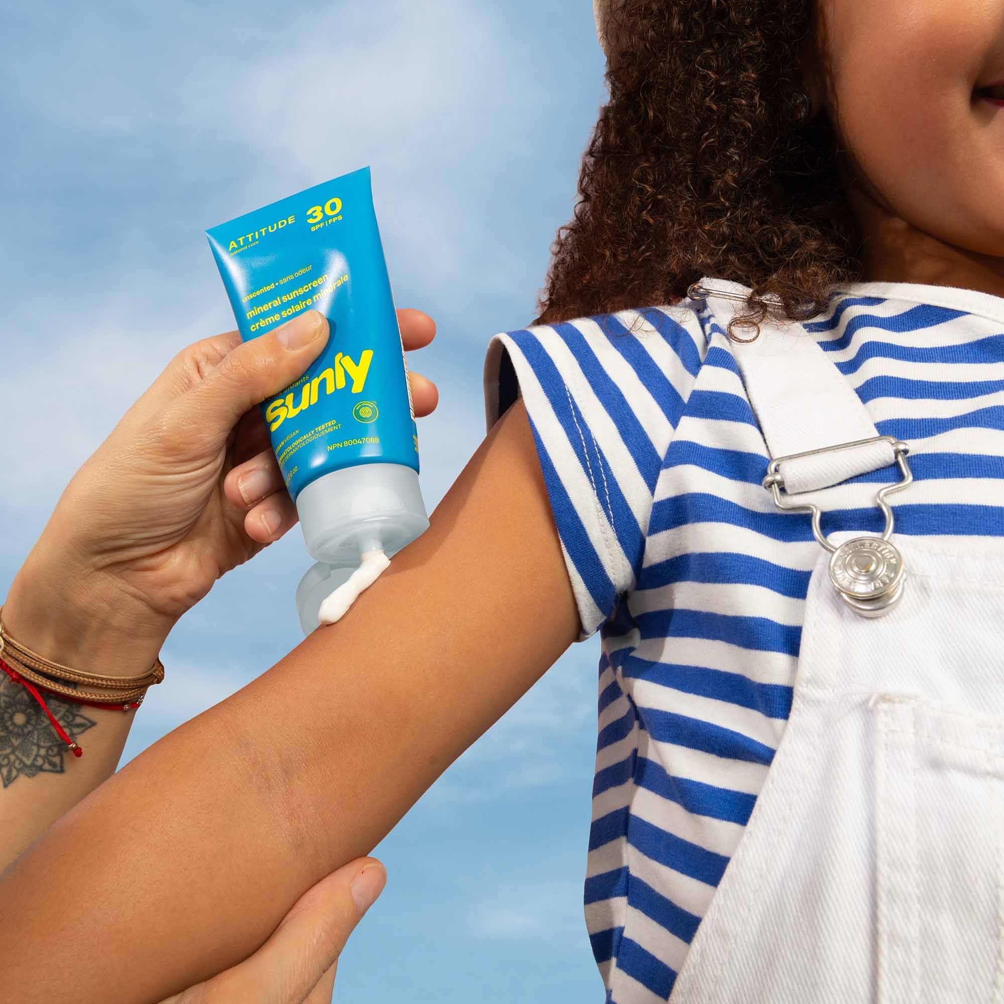 ATTITUDE : Sunly™ Crème solaire minérale pour enfants fps 30 Sans odeur | 75g
