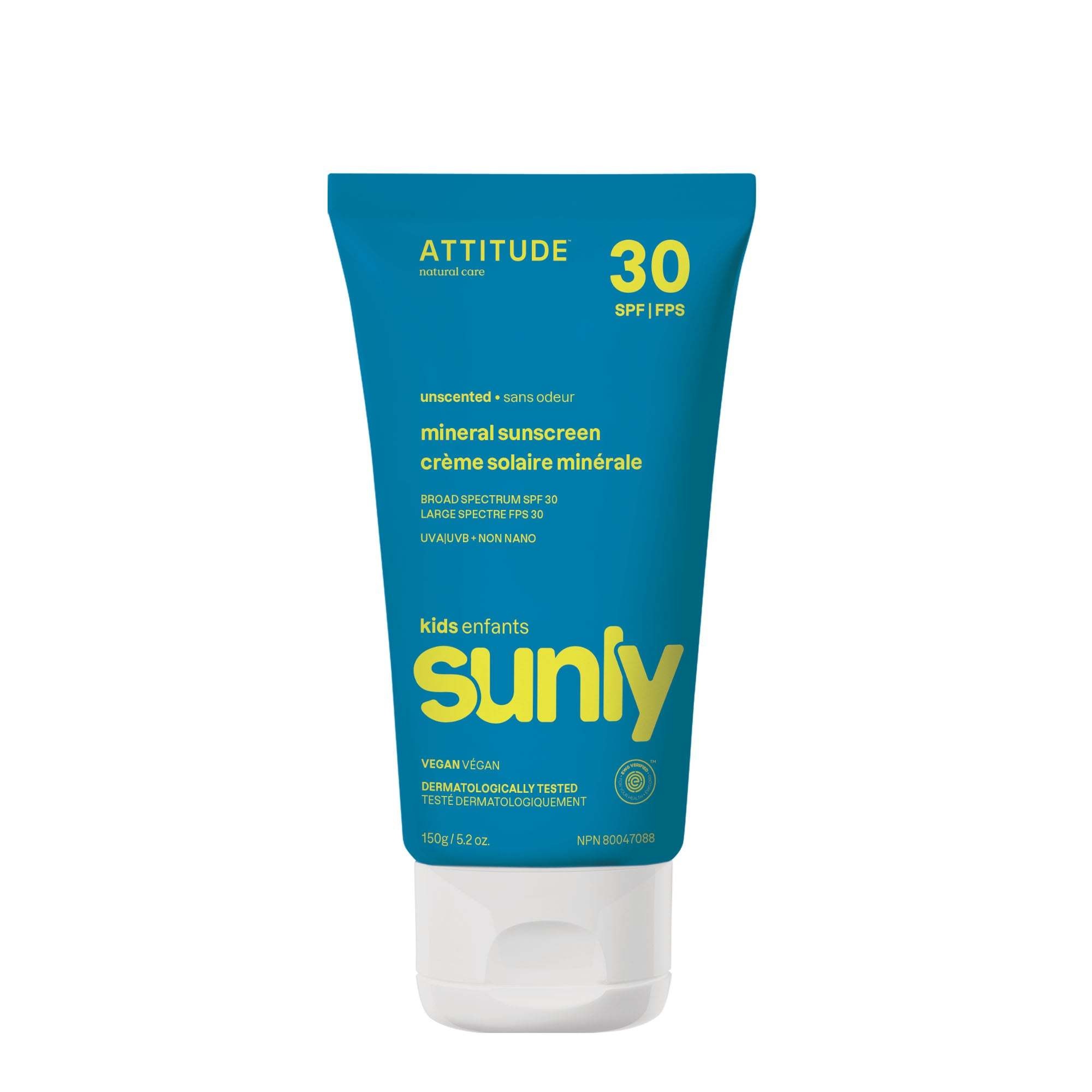 Attitude ATTITUDE : Sunly™ Crème solaire minérale pour enfants fps 30 Sans odeur | 150g