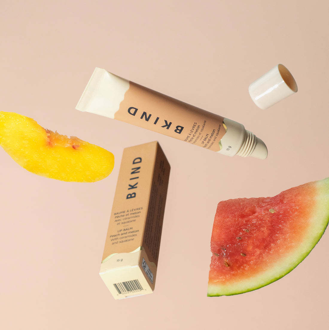 BKIND BKIND : Baume à lèvres nourrissant avec céramides - Pêche et melon