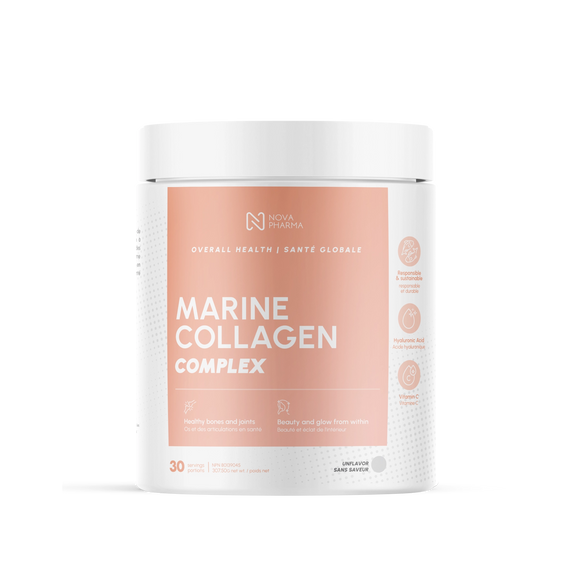 Nova Pharma NOVA PHARMA : SANS SAVEUR/ COLLAGÈNE MARIN COMPLEX AVEC ACIDE HYALURONIQUE, VITAMINE  C ET BIOTINE - 30 PORTIONS / SANS SAVEUR