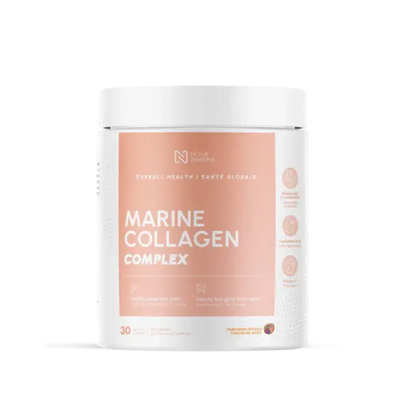 Nova Pharma NOVA PHARMA : TANGERINE BAIES /Collagène marin Complex avec Acide Hyaluronique, Vitamine C et Biotine - 30 portions