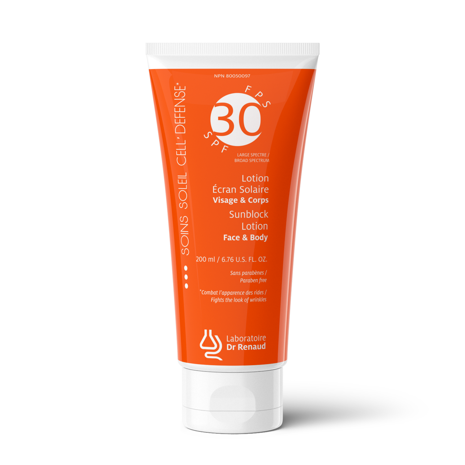 Laboratoire Dr Renaud Laboratoire Dr Renaud : CELL'DEFENSE LOTION SOLAIRE MINÉRALE VISAGE ET CORPS À PROTECTION LARGE SPECTRE FPS 30