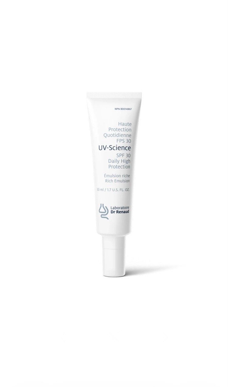 Laboratoire Dr Renaud Laboratoire Dr Renaud: UV-SCIENCE - ÉMULSION RICHE- HAUTE PROTECTION SOLAIRE MINÉRALE VISAGE À PROTECTION LARGE SPECTRE FPS 30
