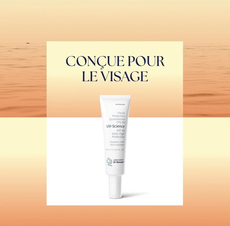 Laboratoire Dr Renaud Laboratoire Dr Renaud: UV-SCIENCE - ÉMULSION RICHE- HAUTE PROTECTION SOLAIRE MINÉRALE VISAGE À PROTECTION LARGE SPECTRE FPS 30