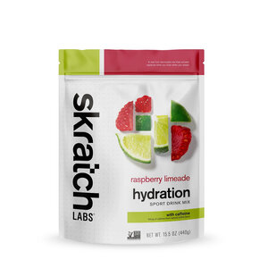 Skratch Labs Hydration Sport Drink Mix Framboise Limeade avec Caféine