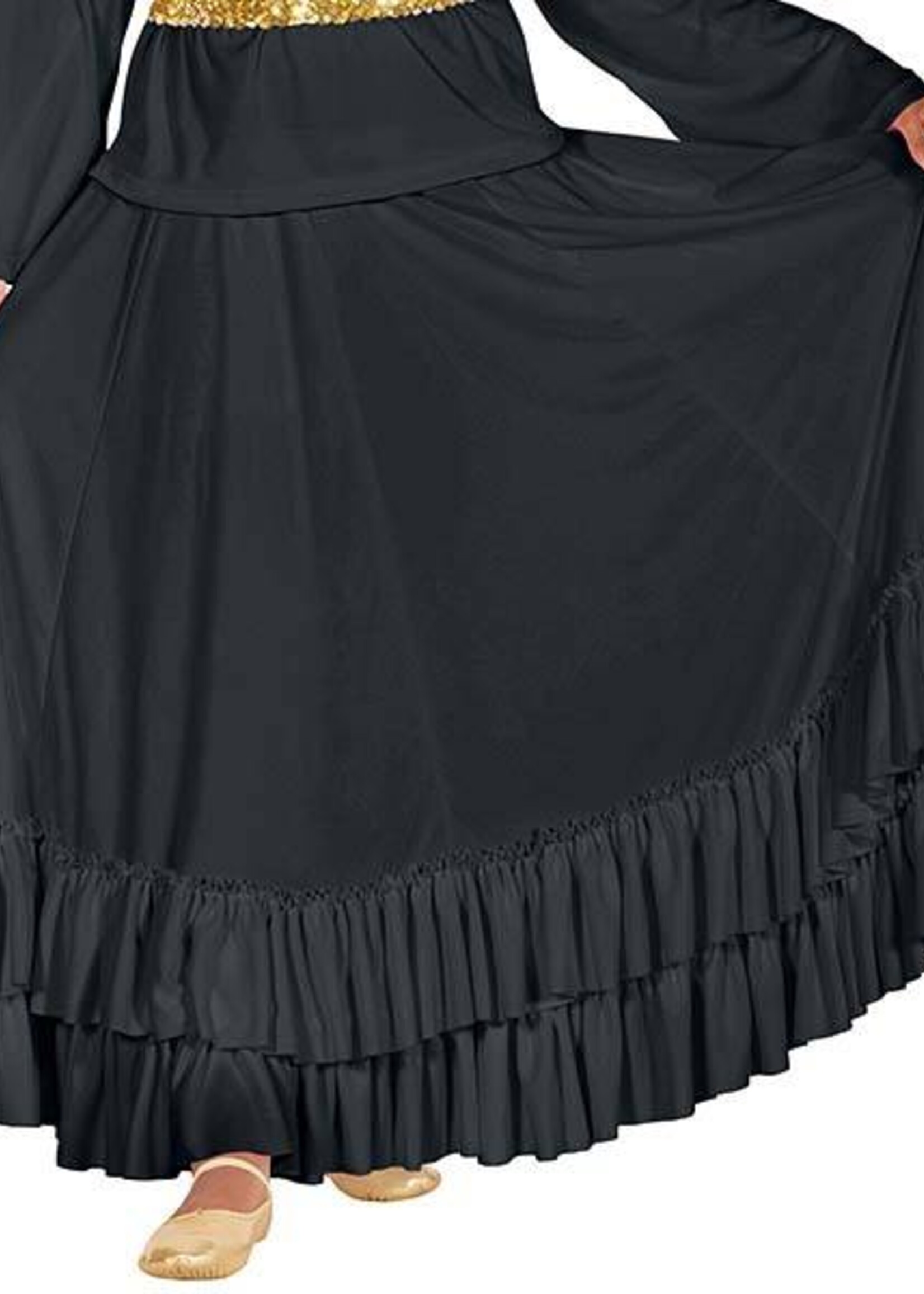 08803 Adult Flamenco Skirt BLACK