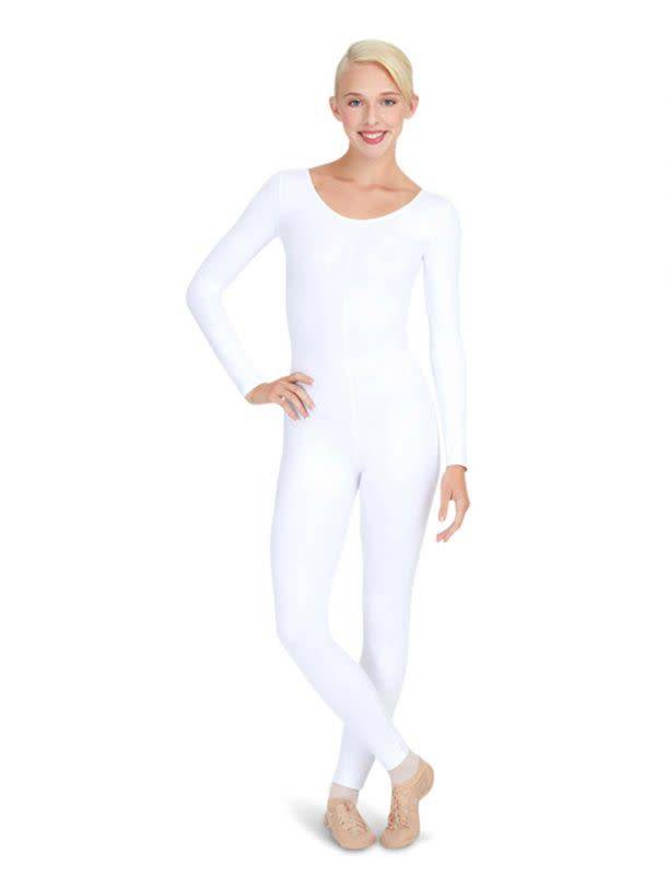 TB114C Long Sleeve Unitard Girls White Dancing Doll Dancewear