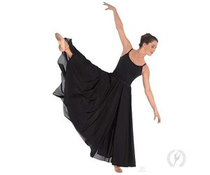 13674 CIRCLE SKIRT BLACK TRIPLE PANEL - Dancing Doll Dancewear