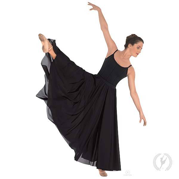 13674 CIRCLE SKIRT BLACK TRIPLE PANEL - Dancing Doll Dancewear