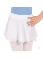 Eurotard 10127 Girls Mock Pull Up Wrap Skirt White