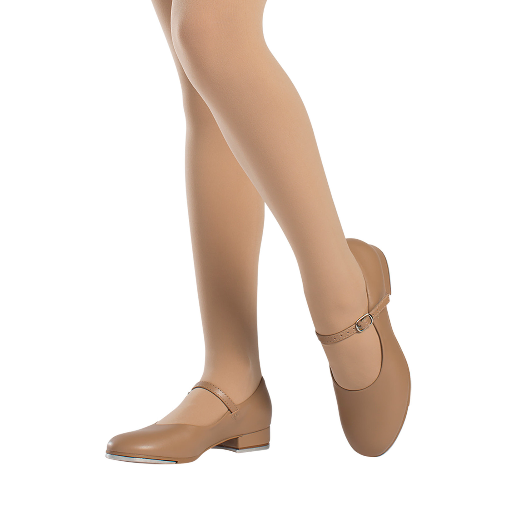 TA06 BUCKLE STRAP TAP SHOE 1" TAN Dancing Doll Dancewear