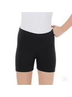 Eurotard 10262 Girls Mid Thigh Biker Shorts Black