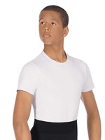 Eurotard 44100 UNISEX MICROFIBER CREW NECK SHORT SLEEVE TOP WHITE