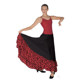 Eurotard 08804 Adult Flamenco Skirt BLACK/RED