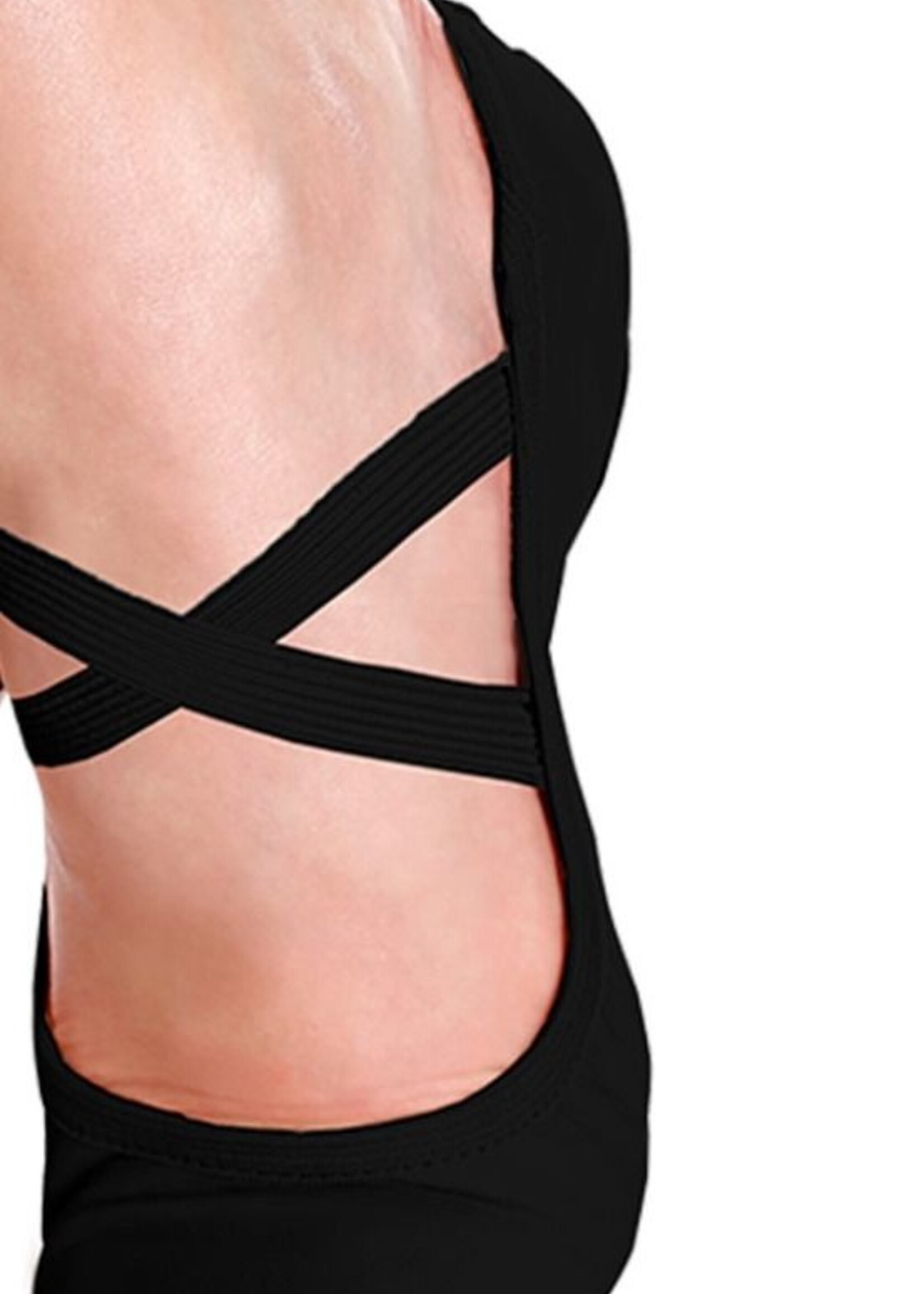 SoDanća SD110L Split Sole Leather Ballet Shoe W/O drawstring  BLACK