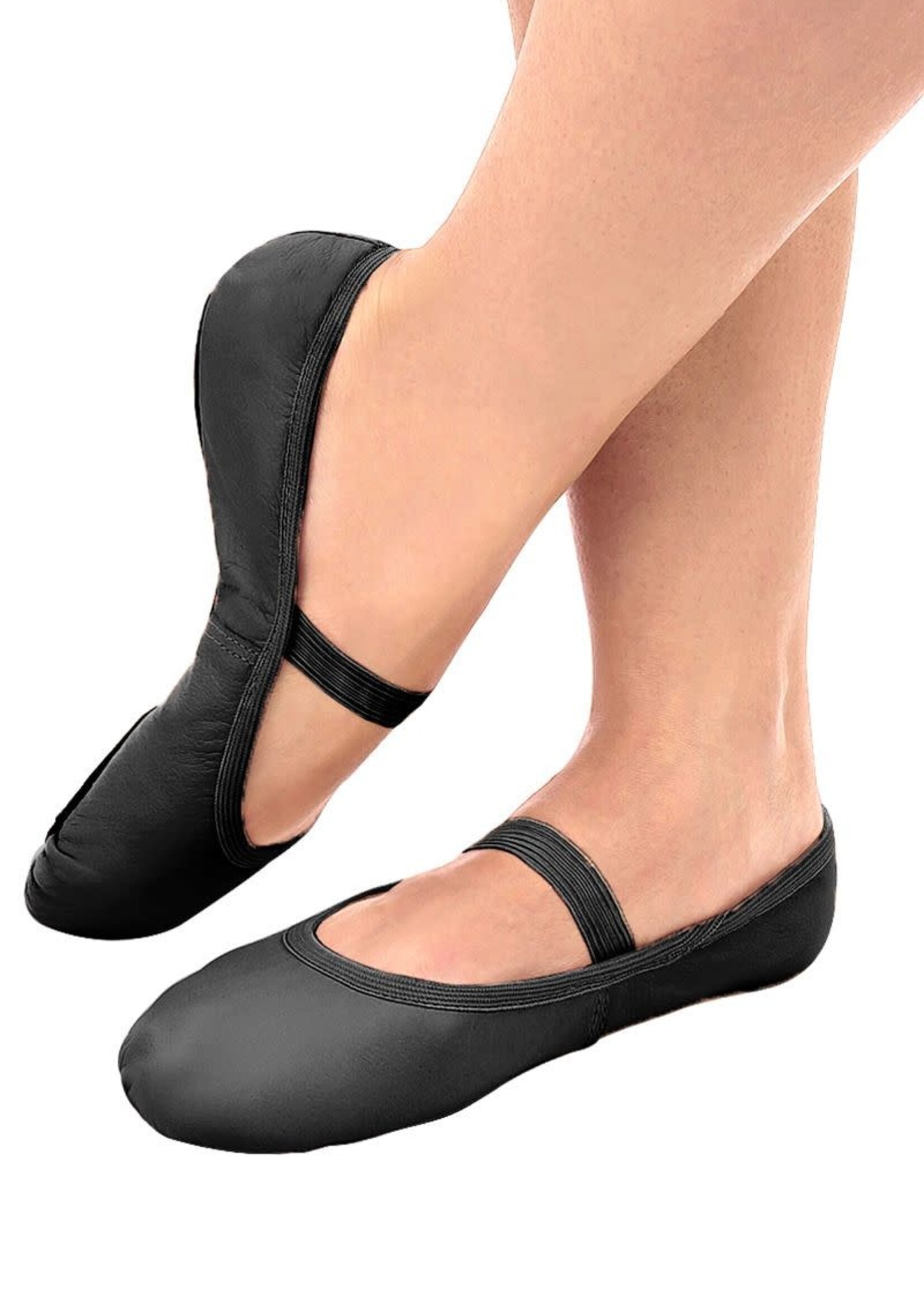 SoDanća SD69L Full Sole Leather w/out drawstring Ballet Shoe  BLACK