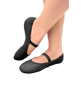 SoDanća SD70L Full Sole Leather w/out drawstring Ballet Shoe  BLACK