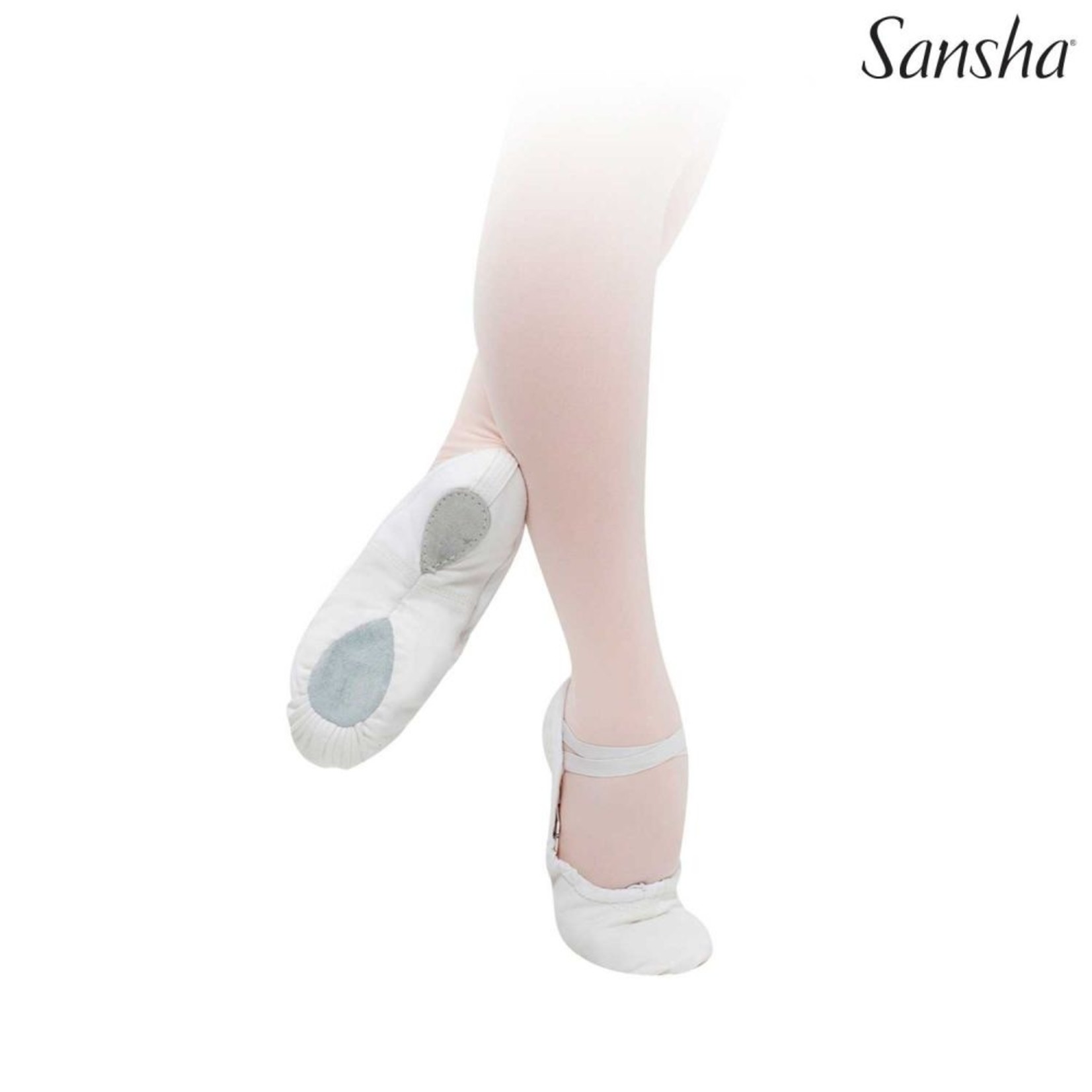 Sansha MODEL 3 Silhouette Split Sole Canvas Ballet Slipper  WHITE