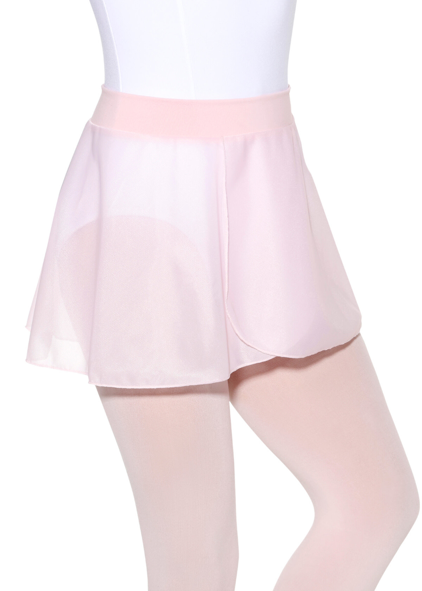 Eurotard SL61 Child pull on, sheer mock wrap skirt with cotton Lycra waistband.