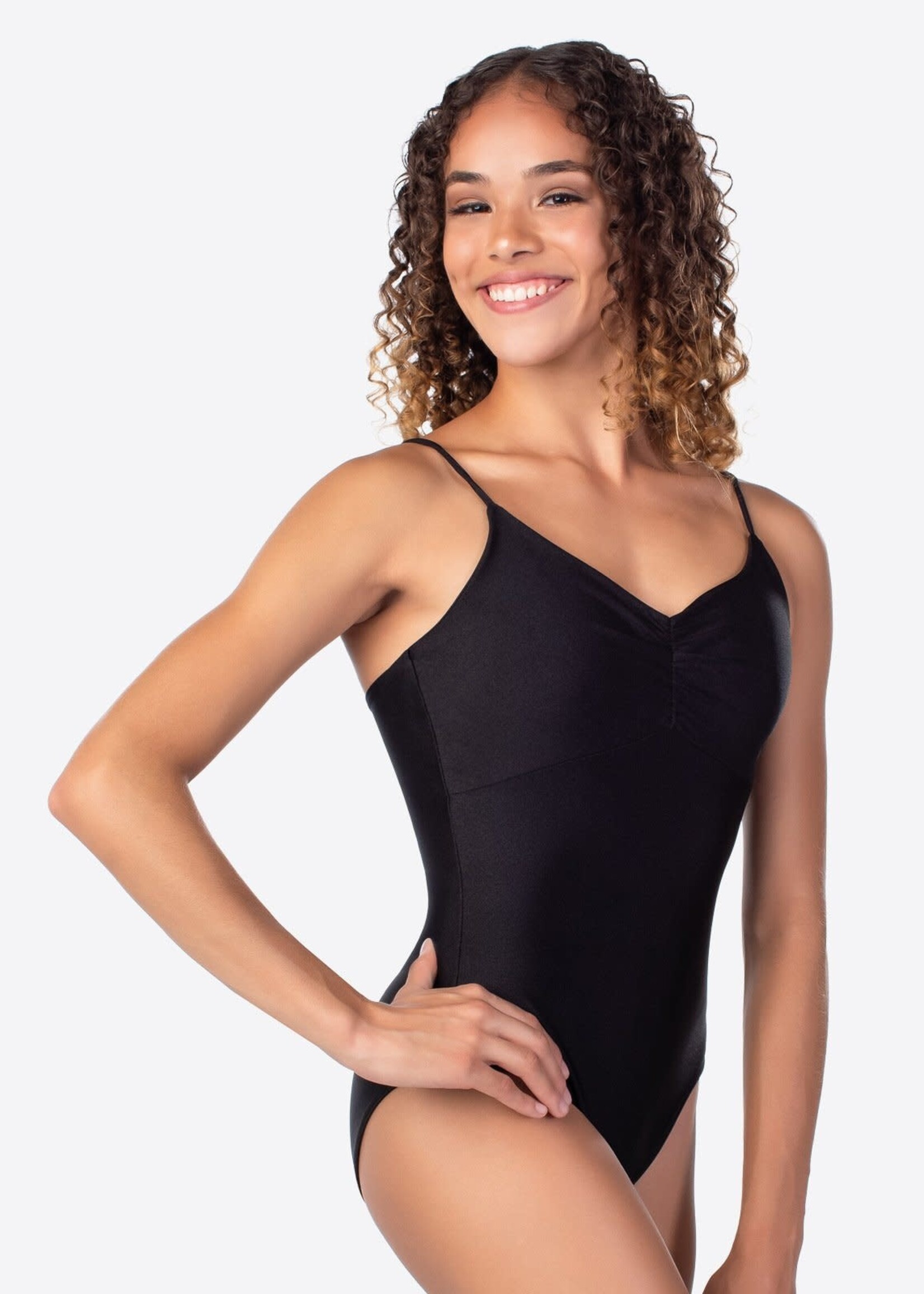 SoDanća SDE1806 ADULT CAMISOLE SHIMMER LEOTARD WITH PINCHED FRONT