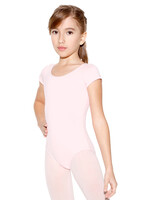 SoDanća SL13 CHILD SHORT SLEEVE BASIC SCOOP NECK LEOTARD LT PINK