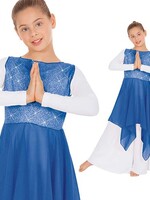 Eurotard 13849C GIRLS HANDKERCHIEF PRAISE TUNIC BLUE S/M