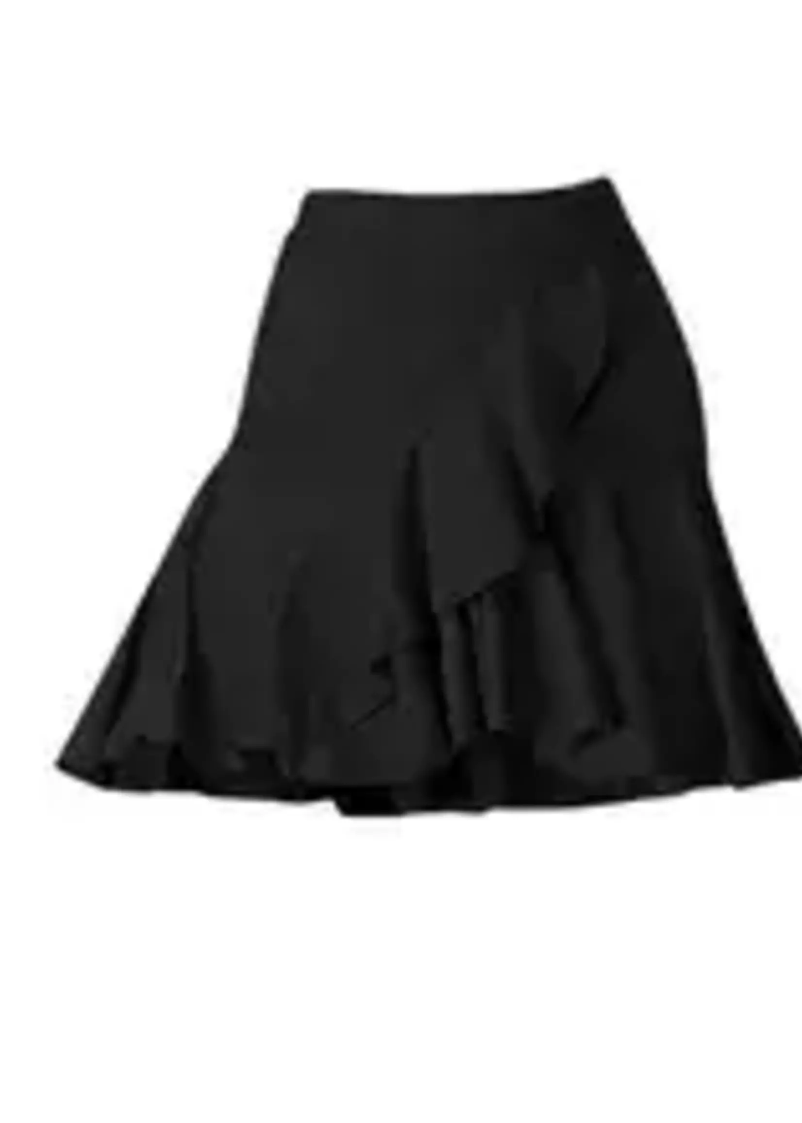 DD Latin Dance Ruffle Ballroom Skirt Black