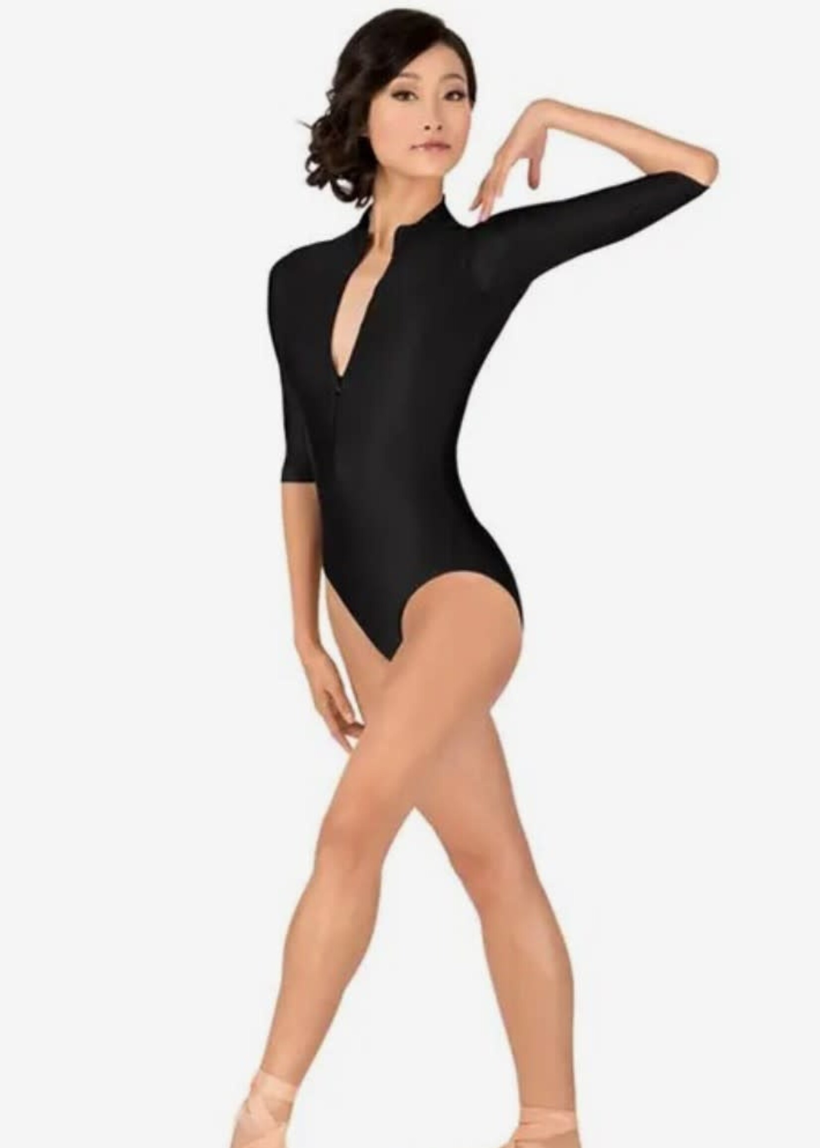 DD Zipper Front 3/4 Sleeve Leotard 1/25