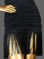 BB Latin Dance Fringe ADULT Ballroom Skirt Black