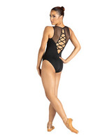 Danshuz 24113A SIENNA ZIPPER FRONT TANK LEOTARD WITH MESH ADULT BACK