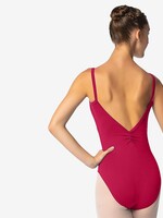 SoDanća SL113 ADULT CAMISOLE PINCH FRONT AND BACK LEOTARD DARK PINK