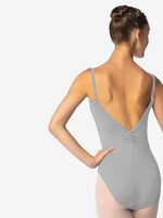 SoDanća SL113 ADULT CAMISOLE PINCH FRONT AND BACK LEOTARD LT GREY