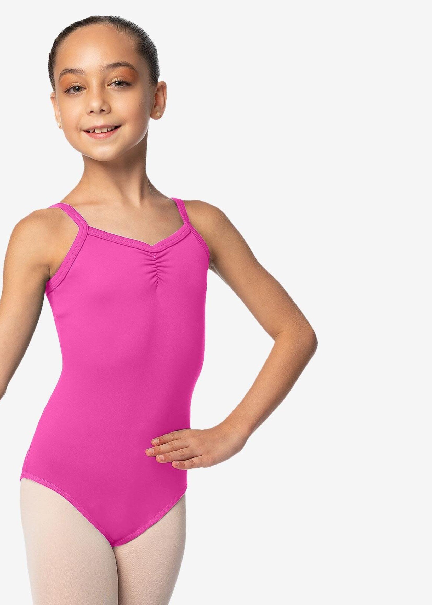 SoDanća SL114 CHILD CAMISOLE PINCH FRONT AND BACK LEOTARD (MELON )