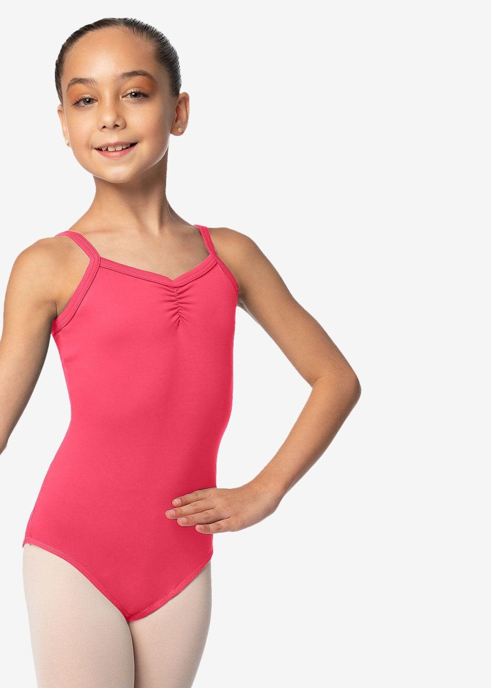 SoDanća SL114 CHILD CAMISOLE PINCH FRONT AND BACK LEOTARD (PEACH )