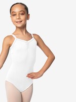 SoDanća SL114 CHILD CAMISOLE PINCH FRONT AND BACK LEOTARD WHITE