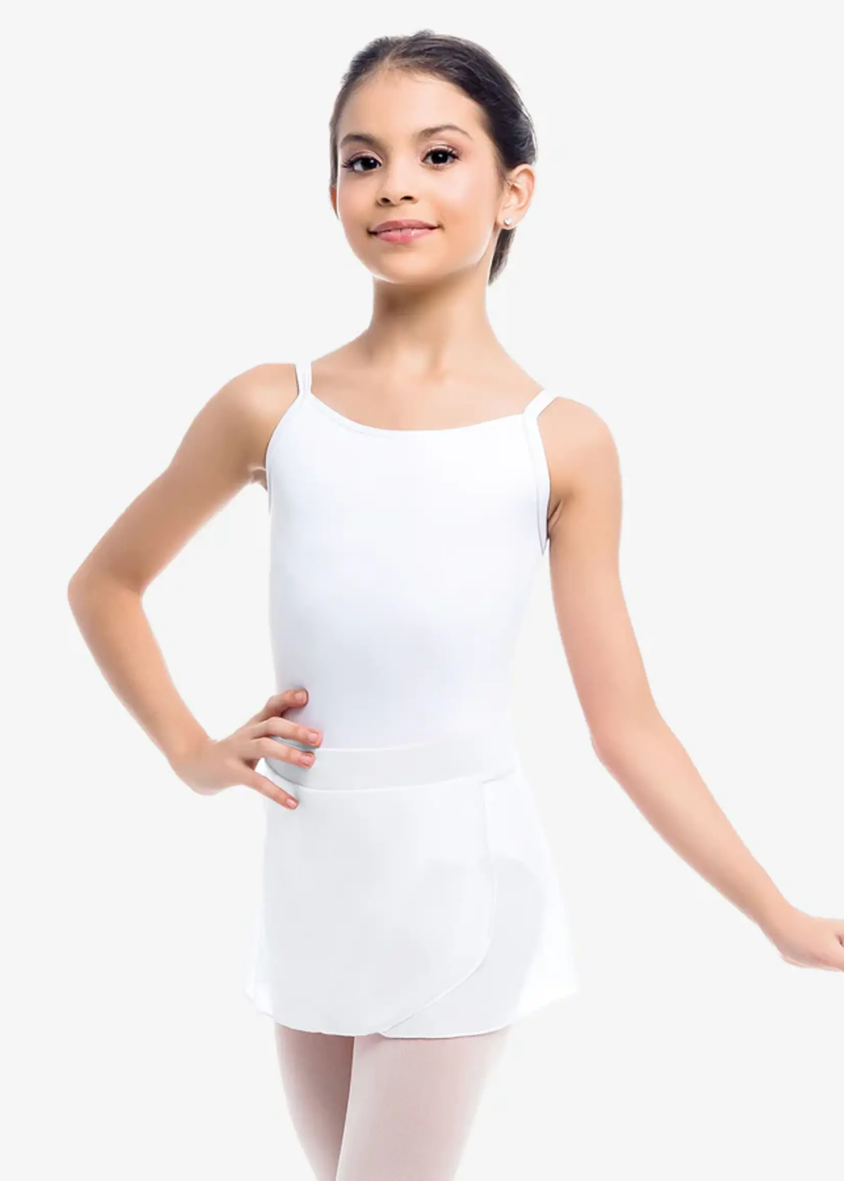 Eurotard SL61 Child pull on, sheer mock wrap skirt with cotton Lycra waistband.
