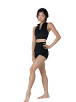 Danshuz DT 22305A ADULT SCOOP NECK ZIPPER TANK BRA  BLACK