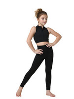 Danshuz DT 22305C CHILD SCOOP NECK ZIPPER TANK BRA  BLACK