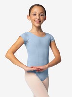 SoDanća SL13 CHILD SHORT SLEEVE BASIC SCOOP NECK LEOTARD LT BLUE