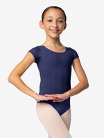 SoDanća SL13 CHILD SHORT SLEEVE BASIC SCOOP NECK LEOTARD NAVY BLUE