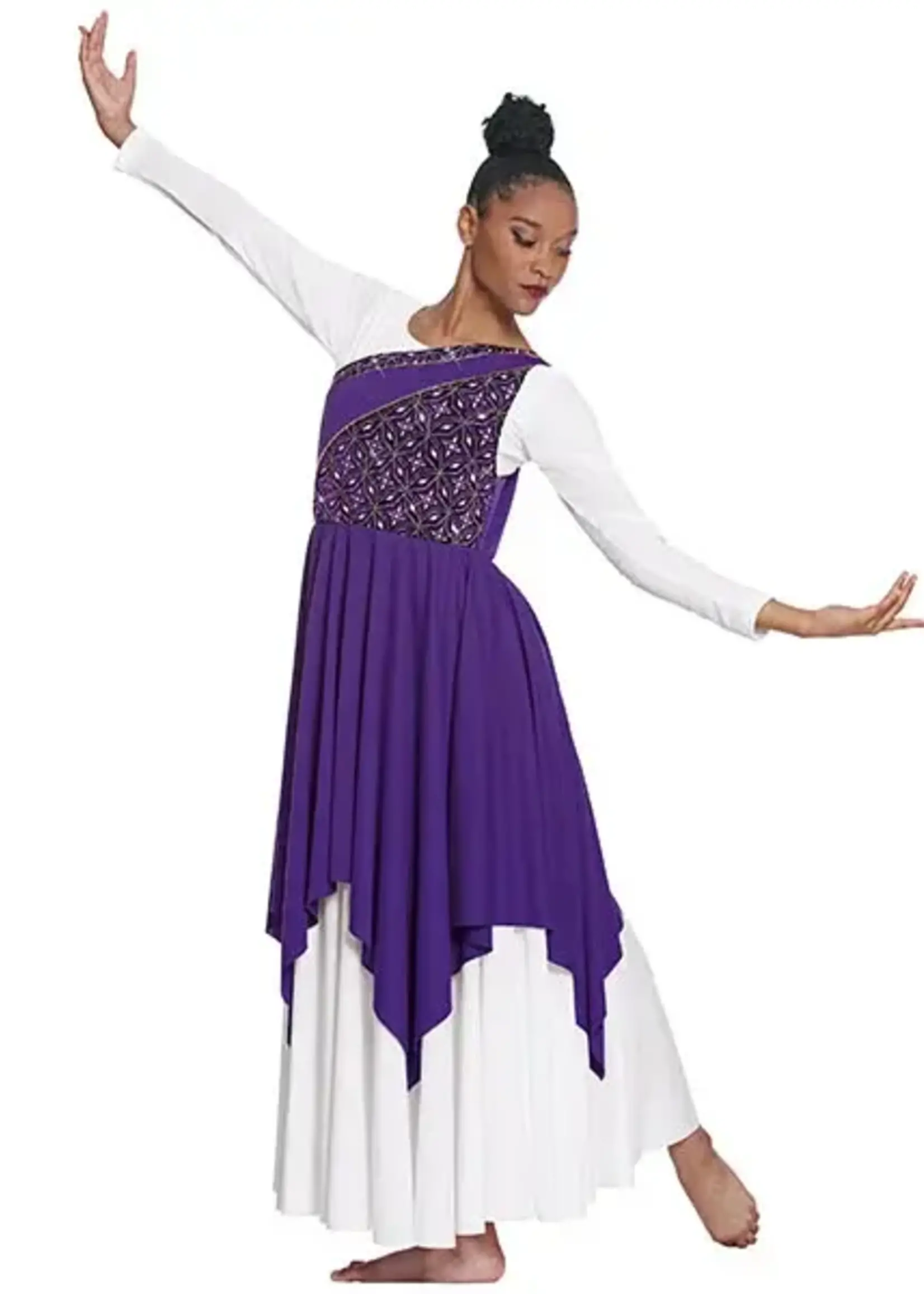 Eurotard 85567 Womens Divine Royalty Asymmetrical Praise Tunic
