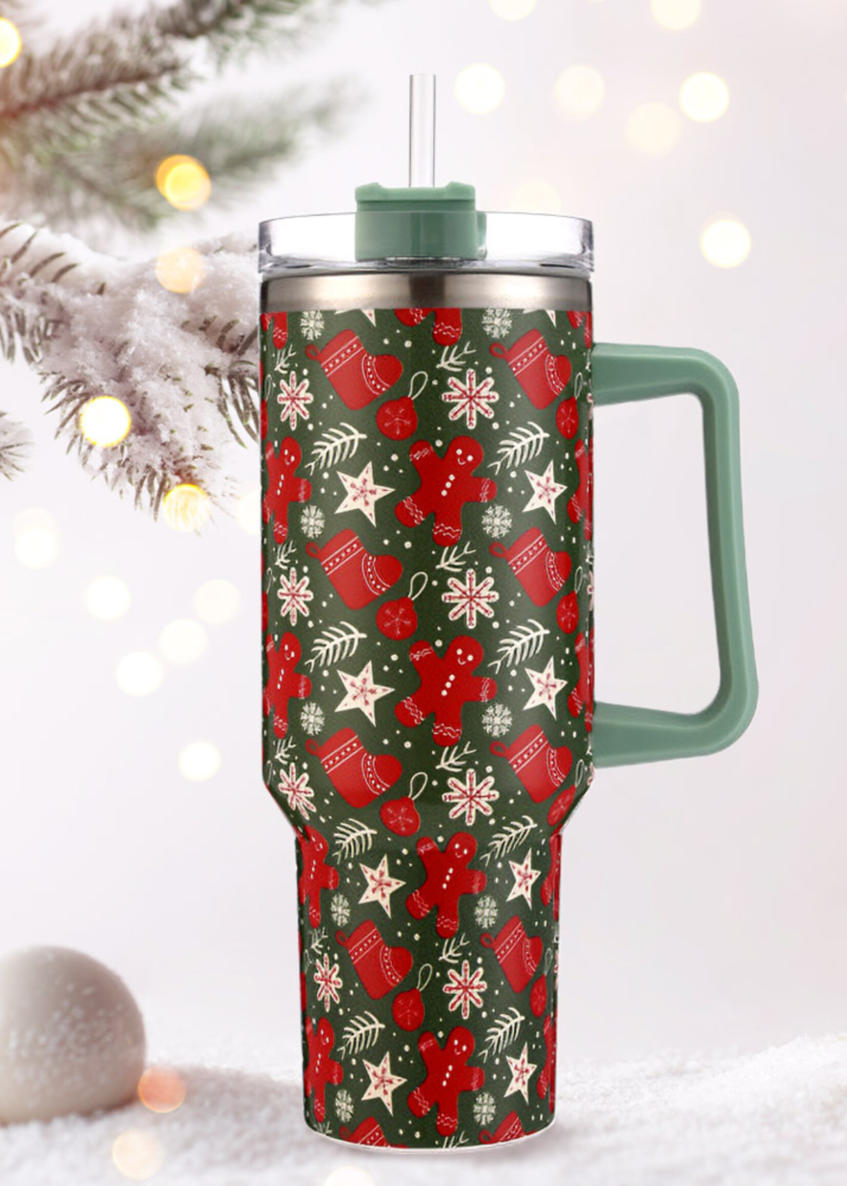 MS087 XMAS STAINLESS STEEL CUP TUMBLER