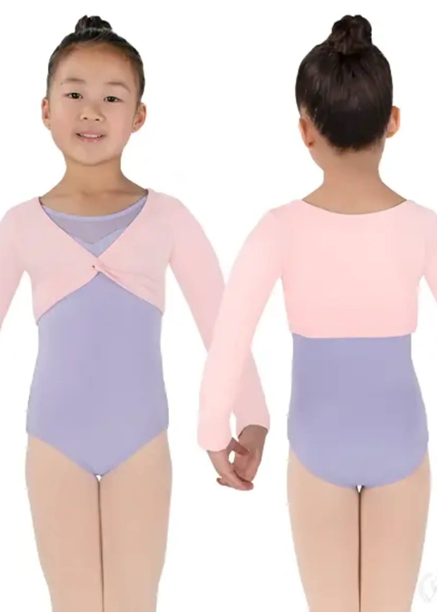 Eurotard 10519c - Eurotard Girls Cotton Light Weight Twist Front Crop Sweater PINK