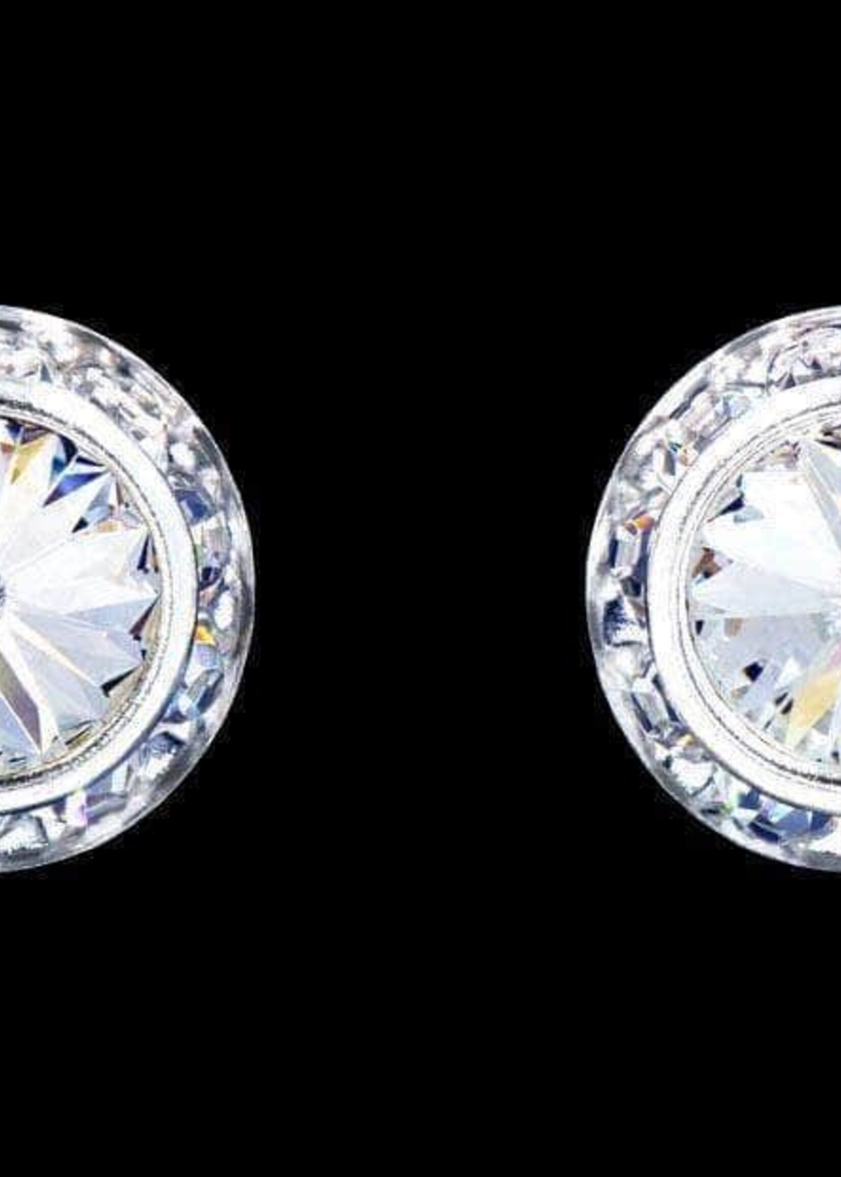 Rhinestone Jewelry #12536  SMALL 13mm Rondel with Rivoli Button Dance Earrings